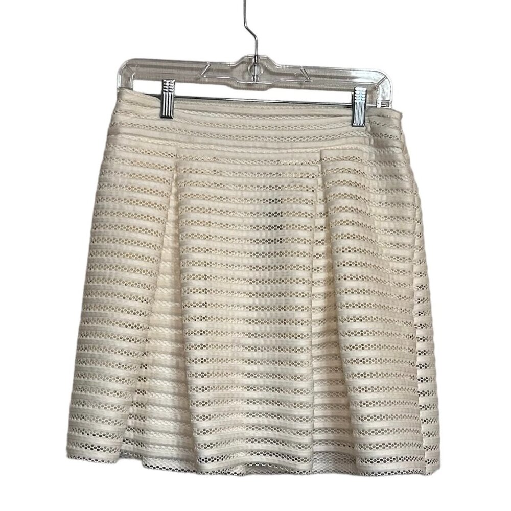 NWT - Express Ivory Pleated Mini Skirt Size 10